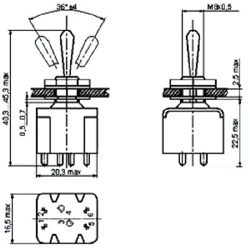 ПТ6-5В тумблер фото 3 ПТ6-5В тумблер фото 3