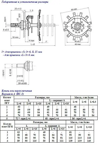 ПГК-3П6Н-8 переключатель галетный фото 4 ПГК-3П6Н-8 переключатель галетный фото 4